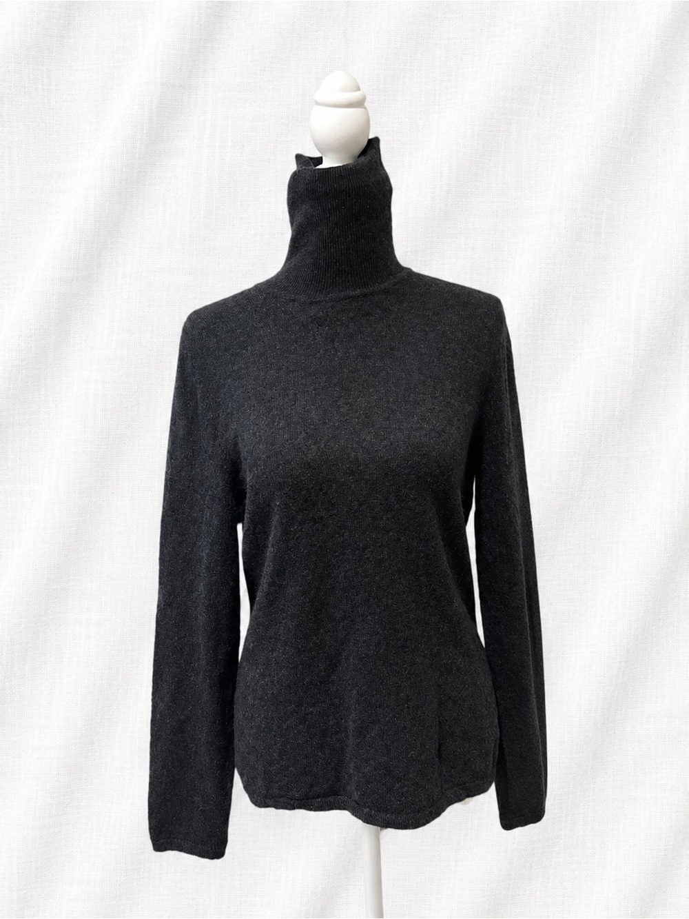 Lord & Taylor Black Turtleneck Knit Sweater